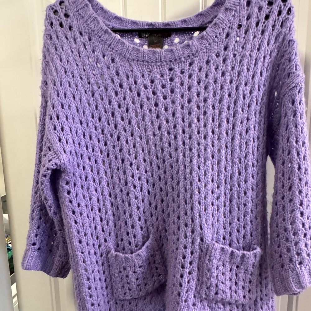 Mesh Chunky Purple Sweater